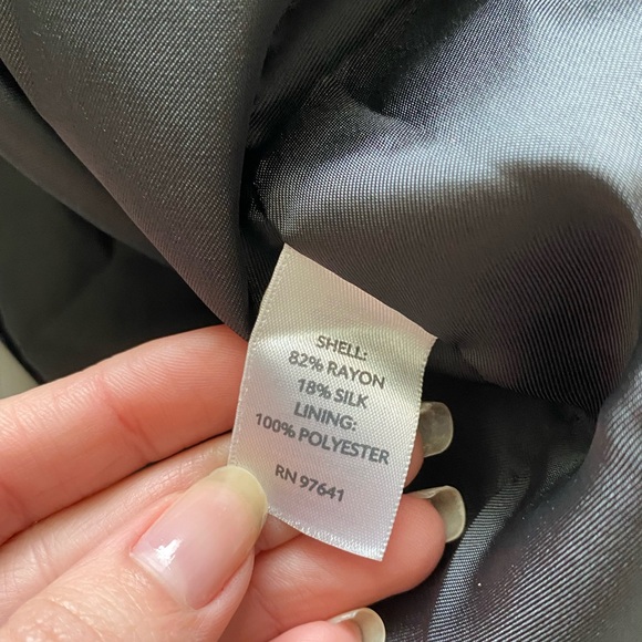 J. Jill 1X petite women’s black velvet silk blend jacket coat - Picture 9 of 10